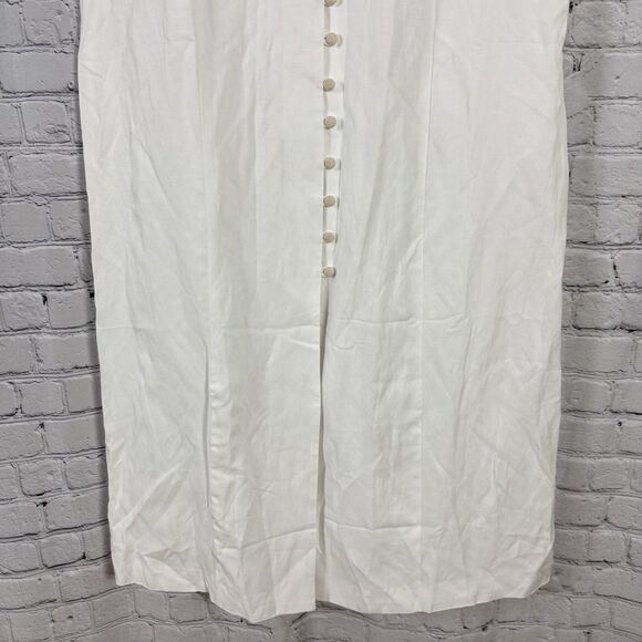 Tuckernuck White Leighton Sleeveless Linen Midi Dress Button Front NWT - Picture 9 of 15
